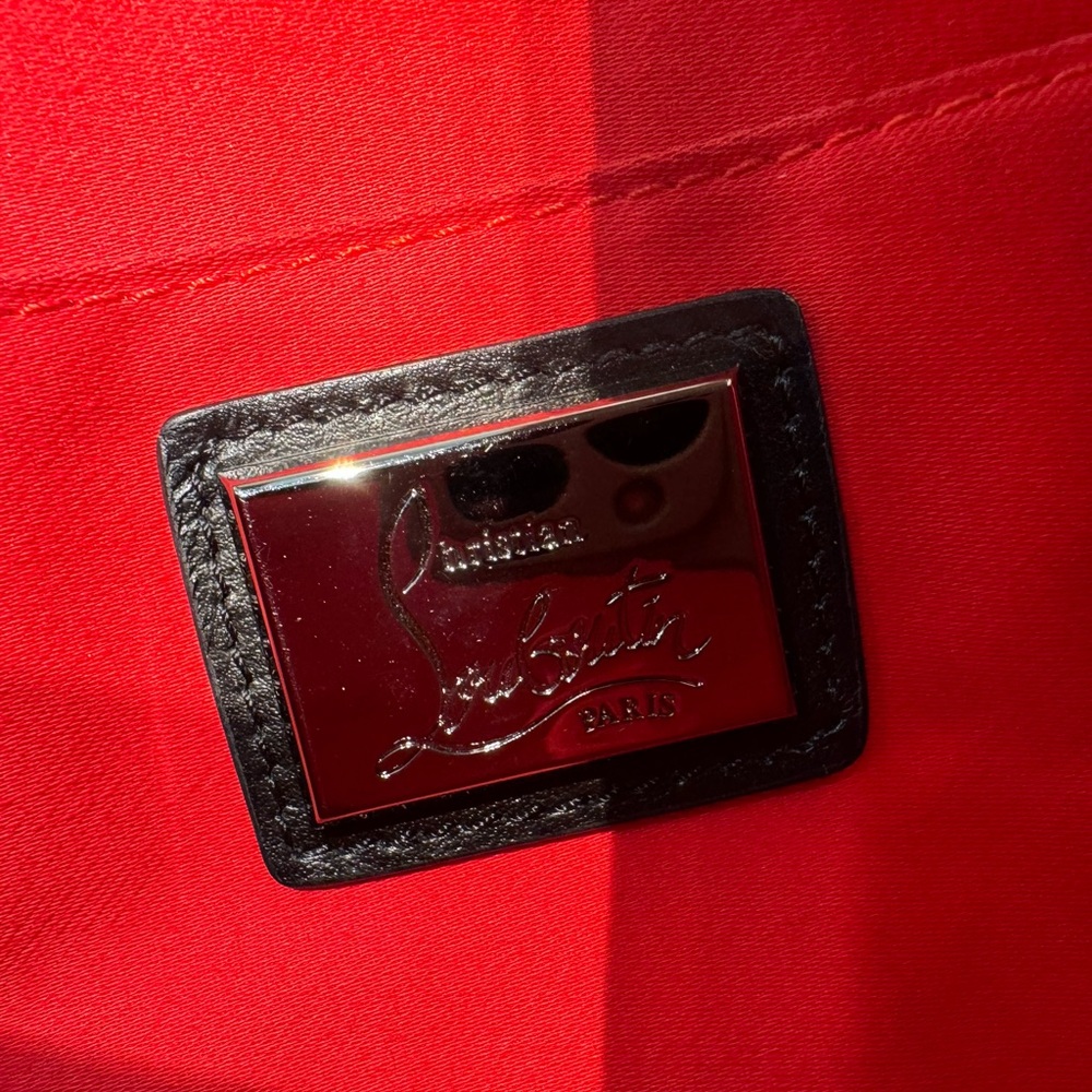 Handbags Christian Louboutin Black Suede Loubiposh Spiked Tudor Clutch Bag - Picture 5 of 9